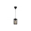 GloboStar® NOVAON 201-0058 Μοντέρνο Κρεμαστό Φωτιστικό Πλέγμα Μονόφωτο 1 x E27 IP20 Μαύρο Μέταλλο – Μ12 x Π12 x Υ70cm