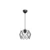 GloboStar® SOLON 201-0059 Μοντέρνο Κρεμαστό Φωτιστικό Πλέγμα Μονόφωτο 1 x E27 IP20 Μαύρο Μέταλλο – Μ22 x Π22 x Υ70cm