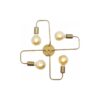GloboStar® MOORNA 201-0065 Vintage Οροφής Πλέγμα Πολύφωτο 4 x E27 IP20 Χρυσό Μέταλλο – Μ50 x Π50 x Υ15cm