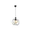 GloboStar® GLINDER 201-0068 Vintage Κρεμαστό Φωτιστικό Οροφής Πλέγμα Μονόφωτο 1 x E27 IP20 Μαύρο Μέταλλο – Μ20 x Π20 x Υ68cm
