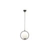 GloboStar® CIRCLE 201-0075 Vintage Κρεμαστό Φωτιστικό  Μονόφωτο Μπάλα  1 x E27 IP20 Μαύρο Μέταλλο με Γαλακτερό Γυαλί – Μ20 x Π25 x Υ70cm