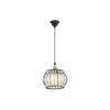 GloboStar® LUCERO 201-0078 Vintage Κρεμαστό Φωτιστικό Πλέγμα Μονόφωτο 1 x E27 IP20 Μαύρο και Χρυσό Μέταλλο – Μ16 x Π16 x Υ70cm