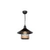 GloboStar® GLORA 201-0090 Vintage Κρεμαστό Φωτιστικό Καμπάνα Μονόφωτο 1 x E27 IP20 Μαύρο Μέταλλο – Μ30 x Π30 x Υ54cm