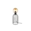 GloboStar® ZENITH 201-0094 Vintage Επιτραπέζιο Φωτιστικό Μπάλα Μονόφωτο 1 x E27 IP20 Μαύρο Μέταλλο με Μελί Γυαλί – Μ16 x Π16 x Υ46cm