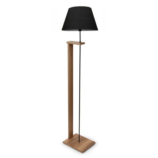 Φωτιστικό δαπέδου Lumino pakoworld Ε27 μαύρο-καρυδί Φ38×150εκ 202-000047