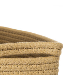 GloboStar® Artificial Garden HYDRA 20204 Διακοσμητικό Πλεκτό Καλάθι – Κασπώ Γλάστρα – Flower Pot Μπεζ με Μαύρο Π35cm x Υ38cm