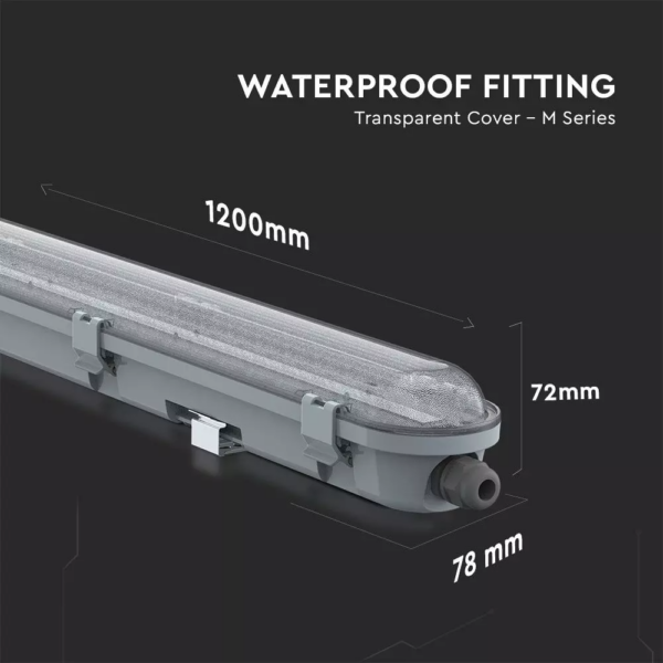 LED Αδιάβροχο φωτιστικό Samsung SMD 36W 1200mm Ψυχρό λευκό 6400K (120LM/W) V-TAC – 20204