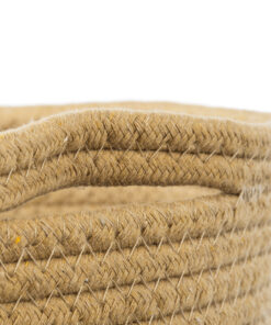 GloboStar® Artificial Garden HYDRA 20206 Διακοσμητικό Πλεκτό Καλάθι – Κασπώ Γλάστρα – Flower Pot Μπεζ με Μαύρο Π25cm x Υ25cm