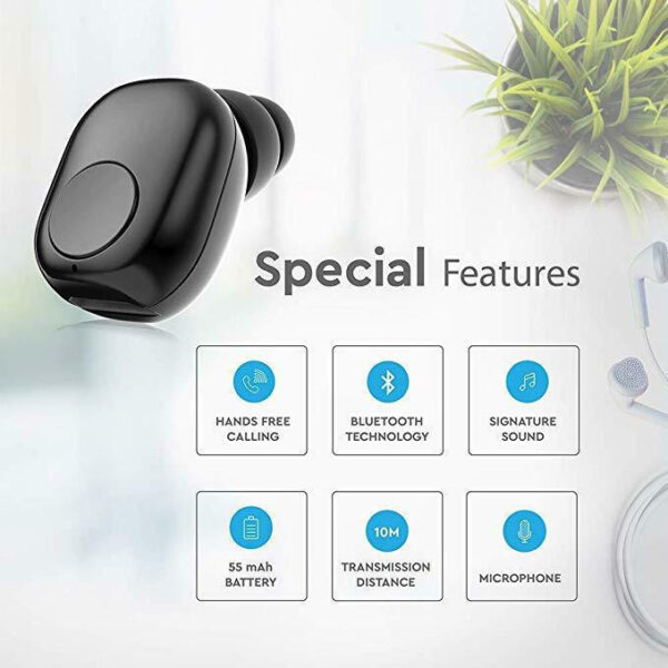 Ακουστικό Bluetooth για κινητά τηλέφωνα μαύρο V-TAC – 7704
