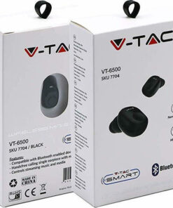 Ακουστικό Bluetooth για κινητά τηλέφωνα μαύρο V-TAC – 7704