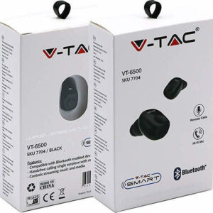 Ακουστικό Bluetooth για κινητά τηλέφωνα μαύρο V-TAC – 7704