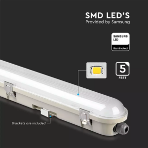 LED Αδιάβροχο φωτιστικό Samsung SMD 48W 1500mm Ψυχρό λευκό 6400K (120LM/W) με ανοξείδωτα κλιπς V-TAC – 20212