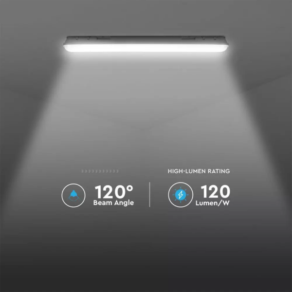 LED Αδιάβροχο φωτιστικό Samsung SMD 48W 1500mm Ψυχρό λευκό 6400K (120LM/W) με ανοξείδωτα κλιπς V-TAC – 20212