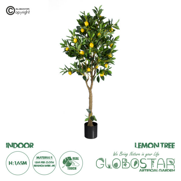 GloboStar® Artificial Garden LEMON TREE 20214 Τεχνητό Διακοσμητικό Δέντρο Λεμονιά Υ165cm