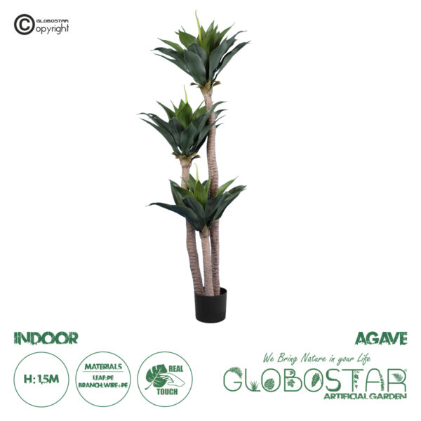 GloboStar® Artificial Garden AGAVE 20215 Τεχνητό Διακοσμητικό Φυτό Αγαύη Υ150cm