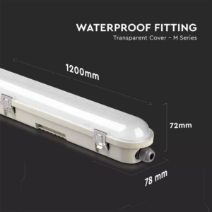 LED Αδιάβροχο φωτιστικό Samsung SMD 36W 1200mm Ψυχρό λευκό 6400K (120LM/W) με ανοξείδωτα κλιπς V-TAC – 20218