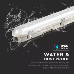 LED Αδιάβροχο φωτιστικό Samsung SMD 36W 1200mm Ψυχρό λευκό 6400K (120LM/W) με ανοξείδωτα κλιπς V-TAC – 20218