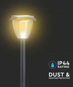 LED Ηλιακό Φωτιστικό Κήπου Δαπέδου 2W V-TAC IP65 με Μαύρο ώμα 3000K+6000K – 2894