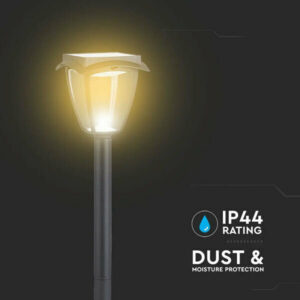 LED Ηλιακό Φωτιστικό Κήπου Δαπέδου 2W V-TAC IP65 με Μαύρο ώμα  3000K+6000K – 2894