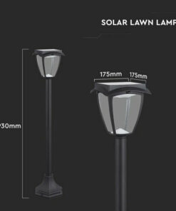 LED Ηλιακό Φωτιστικό Κήπου Δαπέδου 2W V-TAC IP65 με Μαύρο ώμα 3000K+6000K – 2894
