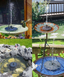 Ηλιακό Αυτόνομο Φωτοβολταϊκό Διακοσμητικό Σιντριβάνι με Μέγιστο Ύψος Νερού 30-60cm – 4 Διαφορετικά Μπέκ Ψεκασμού Αδιάβροχο IP68 Φ16 x Υ7.5cm GloboStar® – 71530GS