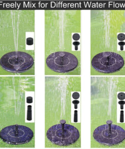 Ηλιακό Αυτόνομο Φωτοβολταϊκό Διακοσμητικό Σιντριβάνι με Μέγιστο Ύψος Νερού 30-60cm – 4 Διαφορετικά Μπέκ Ψεκασμού Αδιάβροχο IP68 Φ16 x Υ7.5cm GloboStar® – 71530GS