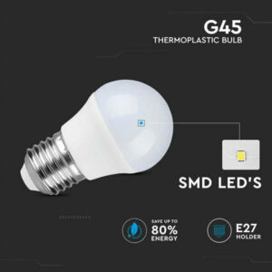 Λάμπα LED E27 G45 SMD 4.5W φυσικό λευκό 4000K
