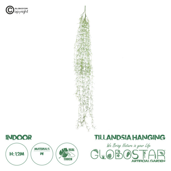 GloboStar® Artificial Garden TILLANDSIA HANGING 20236 Τεχνητό Διακοσμητικό Κρεμαστό Φυτό Ισπανικό Βρύο Τιλάντσια Υ120cm