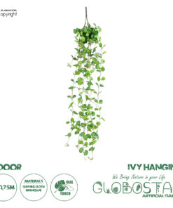 GloboStar® Artificial Garden IVY HANGING 20237 Τεχνητό Διακοσμητικό Κρεμαστό Φυτό Κισσός Υ75cm