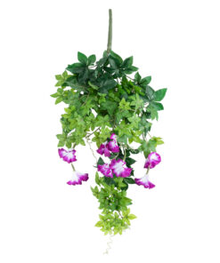 GloboStar® Artificial Garden MORNING GLORY HANGING BRANCH 20238 Τεχνητό Διακοσμητικό Κρεμαστό Φυτό Ιπομέα – Πρωϊνή Χαρά Υ60cm