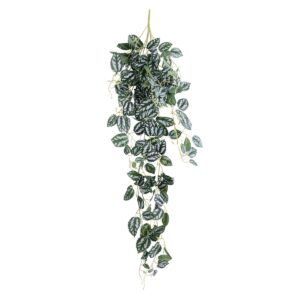 GloboStar® Artificial Garden SATIN POTHOS HANGING 20242 Τεχνητό Διακοσμητικό Κρεμαστό Φυτό Ασημένια Άμπελός – Πόθος Υ120cm