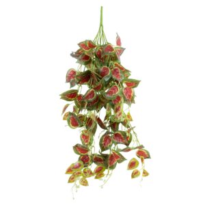 GloboStar® Artificial Garden COLEUS HANGING 20255 Τεχνητό Διακοσμητικό Κρεμαστό Φυτό Κολέος Υ90cm