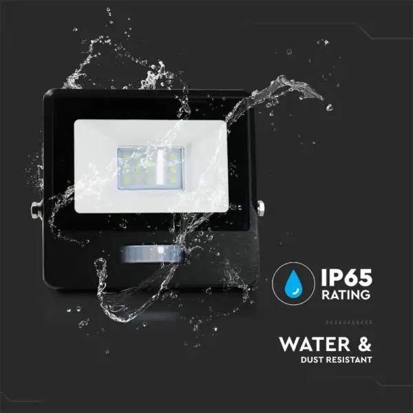 LED Προβολέας με Ανιχνευτή Κίνησης 10W V-TAC PRO Samsung Chip 100° 735lm Μαύρος IP65 Θερμό 3000K – 20256