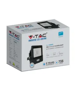 LED Προβολέας με Ανιχνευτή Κίνησης 10W V-TAC PRO Samsung Chip 100° 735lm Μαύρος IP65 Θερμό 3000K – 20256