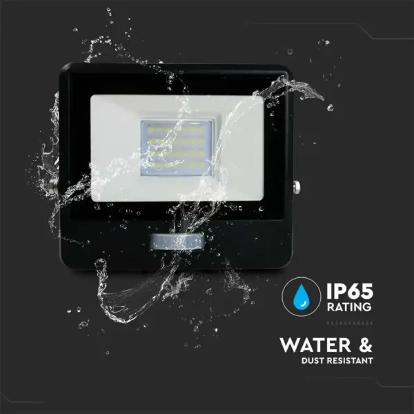 LED Προβολέας με Ανιχνευτή Κίνησης 20W V-TAC PRO Samsung Chip 100° 1510lm Μαύρος IP65 Θερμό 3000K – 20259
