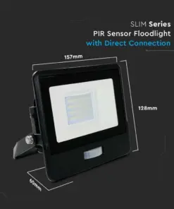 LED Προβολέας με Ανιχνευτή Κίνησης 20W V-TAC PRO Samsung Chip 100° 1510lm Μαύρος IP65 Θερμό 3000K – 20259