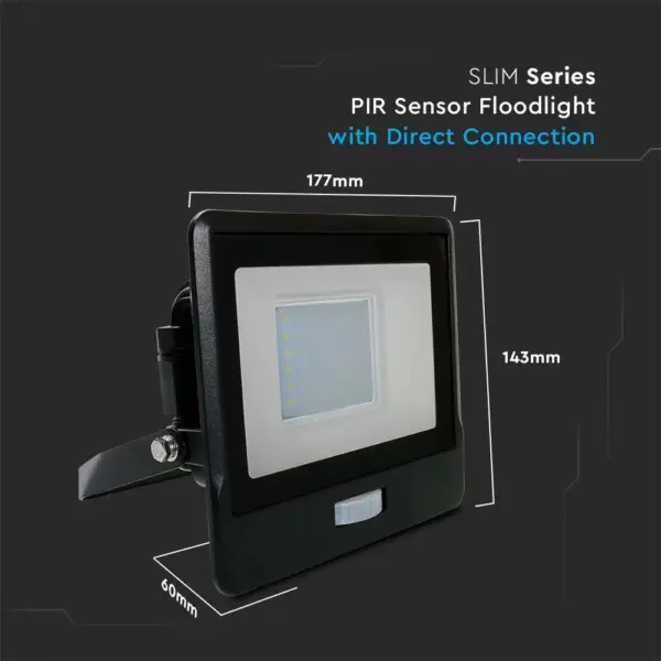 LED Προβολέας με Ανιχνευτή Κίνησης 30W V-TAC PRO Samsung Chip 100° 2340lm Μαύρος IP65 Θερμό 3000K – 20262