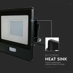 LED Προβολέας με Ανιχνευτή Κίνησης 30W V-TAC PRO Samsung Chip 100° 2340lm Μαύρος IP65 Θερμό 3000K – 20262