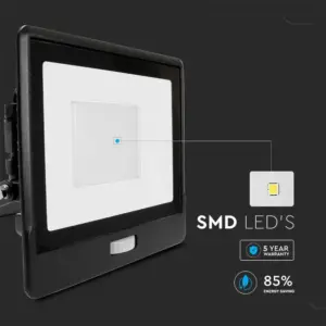 LED Προβολέας με Ανιχνευτή Κίνησης 50W V-TAC PRO Samsung Chip 100° 4000lm Μαύρος IP65 Θερμό 3000K – 20265