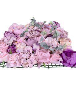 GloboStar® Artificial Garden AMBROSIA 20265 Τεχνητό Διακοσμητικό Πάνελ Λουλουδιών – Κάθετος Κήπος σύνθεση Αμβροσία Μ50 x Π50 x Υ9cm