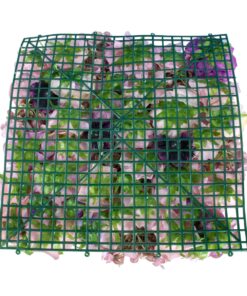 GloboStar® Artificial Garden AMBROSIA 20265 Τεχνητό Διακοσμητικό Πάνελ Λουλουδιών – Κάθετος Κήπος σύνθεση Αμβροσία Μ50 x Π50 x Υ9cm