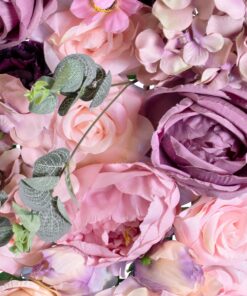 GloboStar® Artificial Garden AMBROSIA 20265 Τεχνητό Διακοσμητικό Πάνελ Λουλουδιών – Κάθετος Κήπος σύνθεση Αμβροσία Μ50 x Π50 x Υ9cm