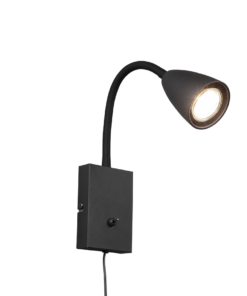 Φωτιστικό Τοίχου Trio Lighting WANDA 1x GU10 Μαύρο Ματ Μεταλλικό – 202670132