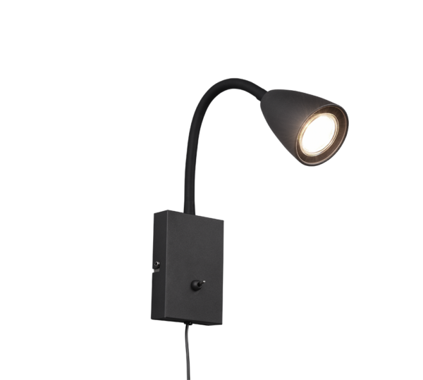 Φωτιστικό Τοίχου Trio Lighting WANDA  1x GU10 Μαύρο Ματ Μεταλλικό   – 202670132