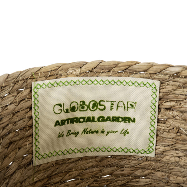 GloboStar® Artificial Garden SIFNOS 20267 Διακοσμητικό Πλεκτό Καλάθι – Κασπώ Γλάστρα – Flower Pot Μπεζ Φ22cm x Υ15cm