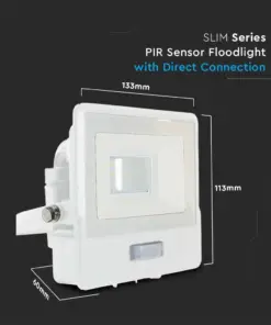 LED Προβολέας με Ανιχνευτή Κίνησης 10W V-TAC PRO Samsung Chip 100° 735lm Λευκός IP65 Θερμό 3000K – 20268