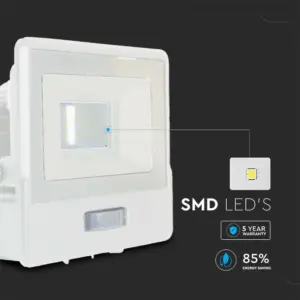LED Προβολέας με Ανιχνευτή Κίνησης 10W V-TAC PRO Samsung Chip 100° 735lm Λευκός IP65 Θερμό 3000K – 20268