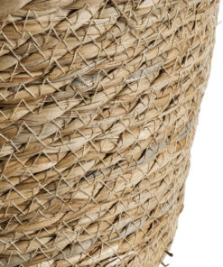 GloboStar® Artificial Garden PATMOS 20269 Διακοσμητικό Πλεκτό Καλάθι – Κασπώ Γλάστρα – Flower Pot Καφέ Φ20 x Υ15cm