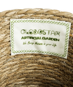 GloboStar® Artificial Garden PATMOS 20269 Διακοσμητικό Πλεκτό Καλάθι – Κασπώ Γλάστρα – Flower Pot Καφέ Φ20 x Υ15cm