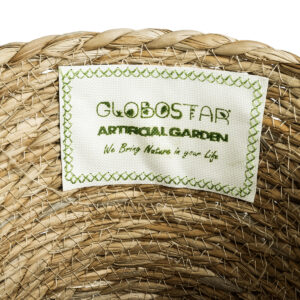 GloboStar® Artificial Garden PATMOS 20269 Διακοσμητικό Πλεκτό Καλάθι – Κασπώ Γλάστρα – Flower Pot Καφέ Φ20 x Υ15cm